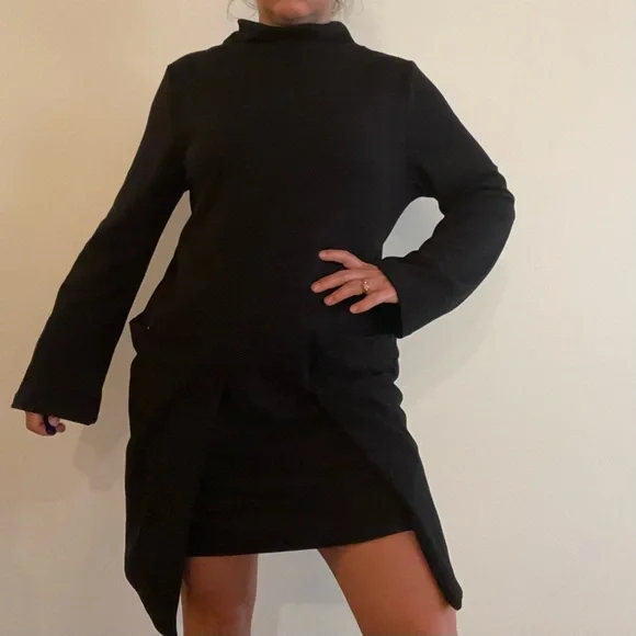 Black Jumper Dress with Front Pockets. Size Small - Picture 1 of 3